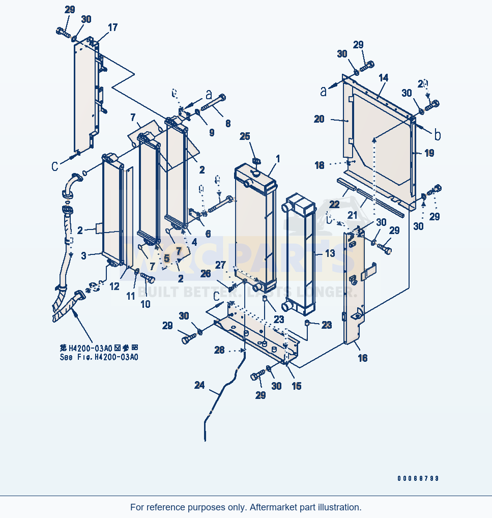 Komatsu WA320PZ-6 Radiator(#70001-) parts diagram