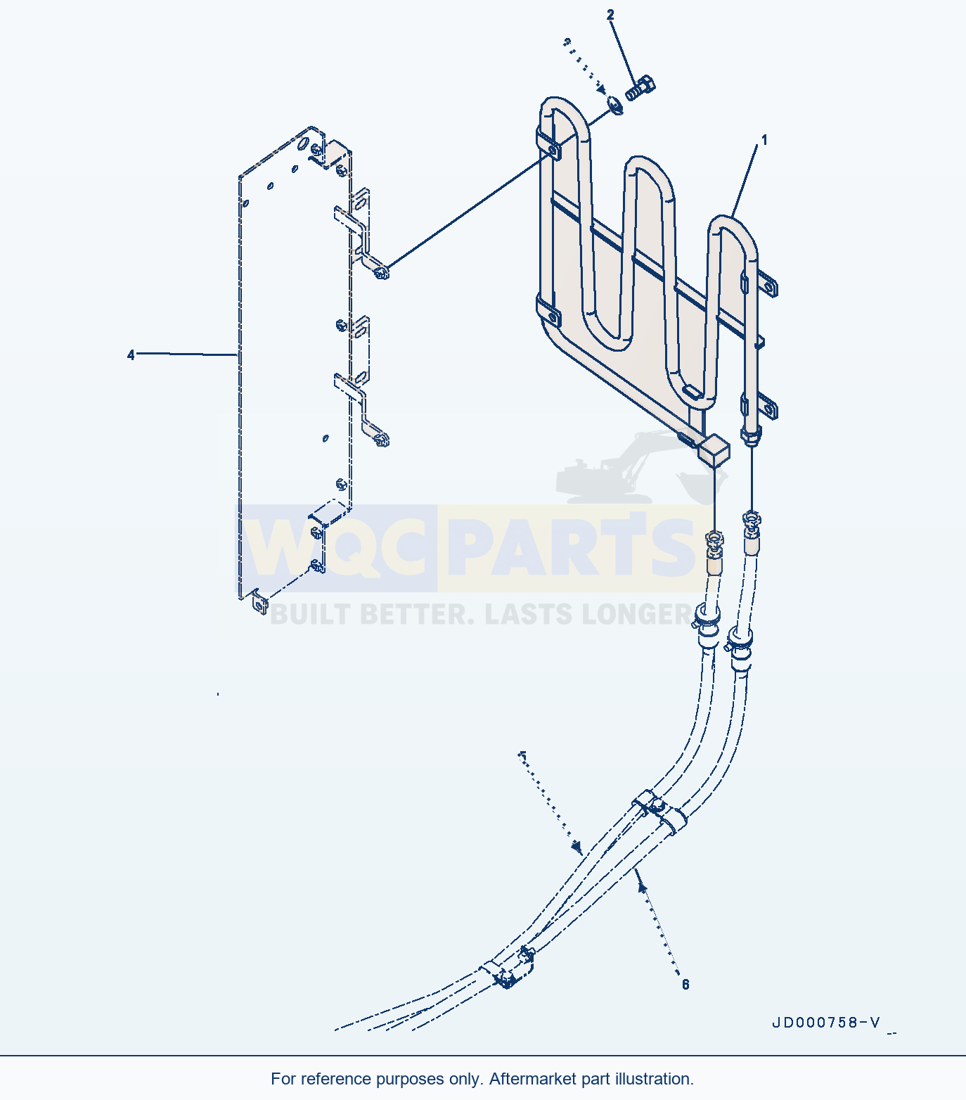 Komatsu WA320PZ-6 Radiator (Oil Cooler) Serial H00051 - UP parts diagram