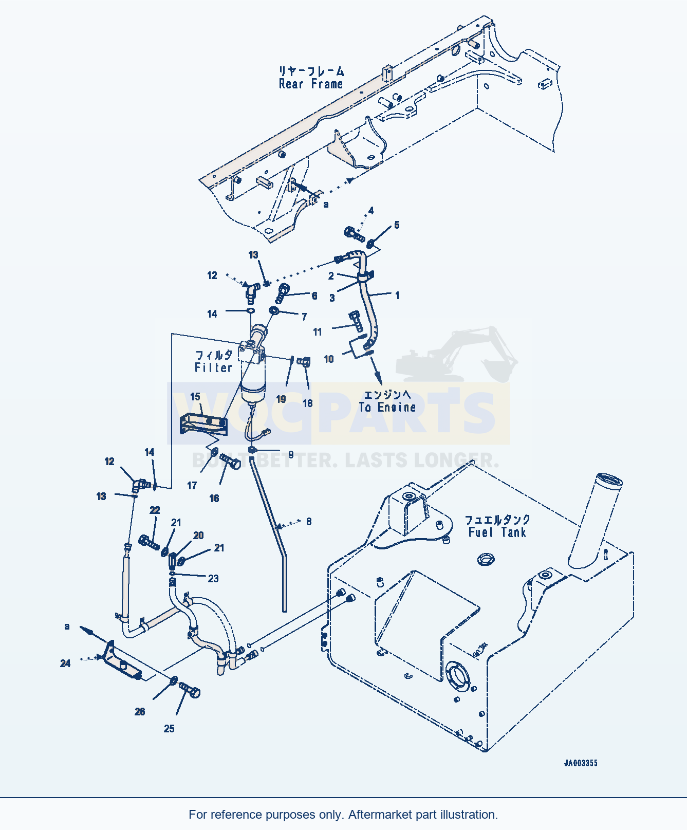 Komatsu WA320PZ-6 Fuel Tank (Filter) Serial 70092 - 70187 parts diagram
