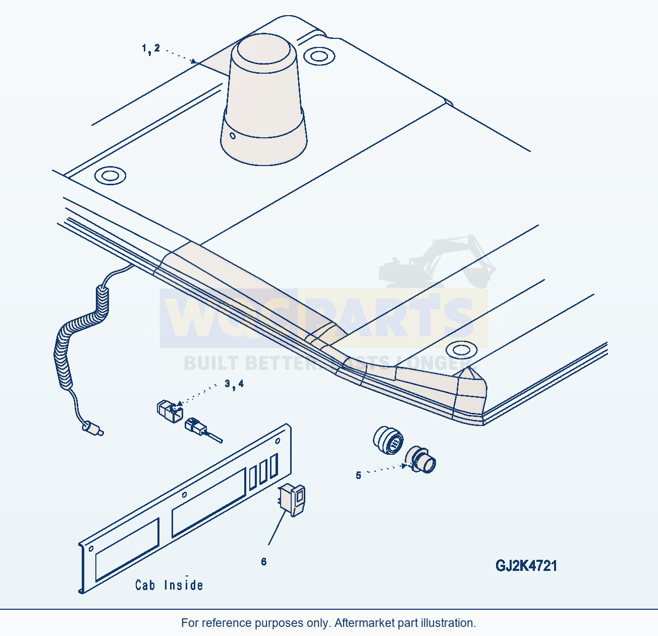 Komatsu WA320PZ-6 Rotating Warning Lamp (Option) parts diagram