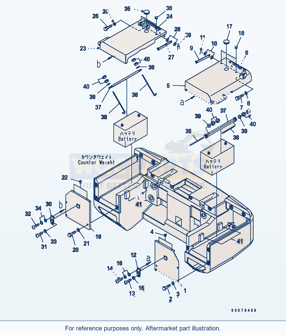 Komatsu WA320PZ-6 Battery Box(#70001-) Serial 70001-70451 parts diagram