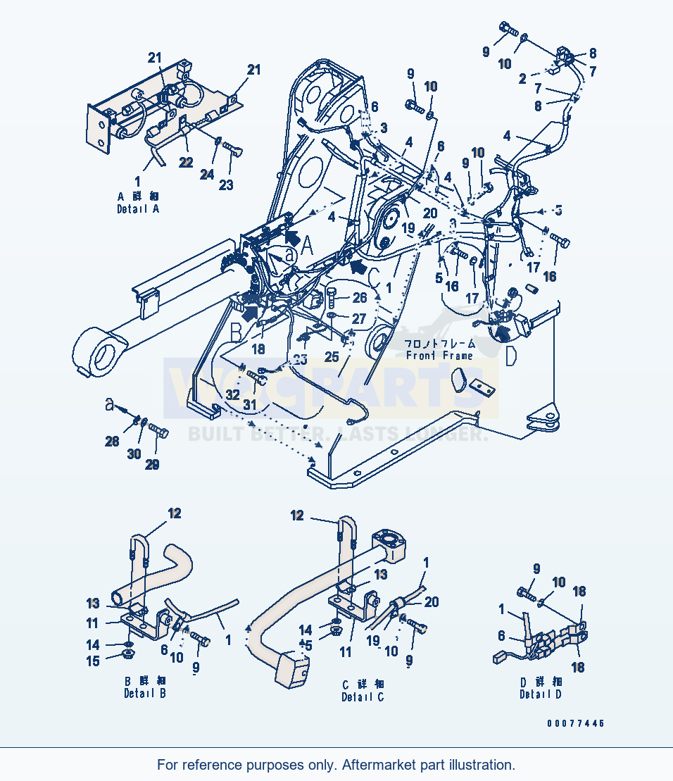 Komatsu WA320PZ-6 Front Harness(#70001-) Serial 70001-70451 parts diagram