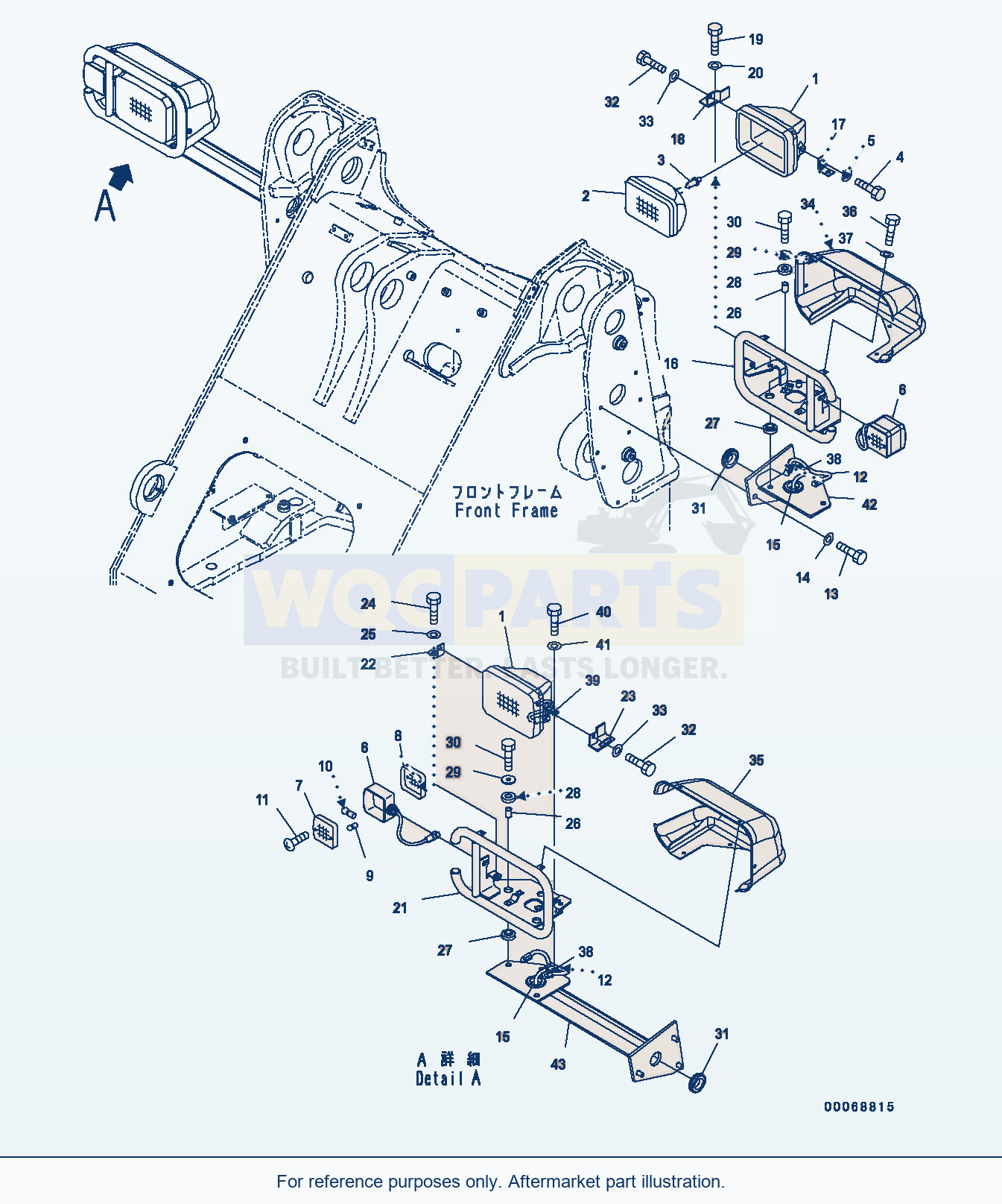 Komatsu WA320PZ-6 Front Lamp (#70452-70899) Serial 70452-UP parts diagram