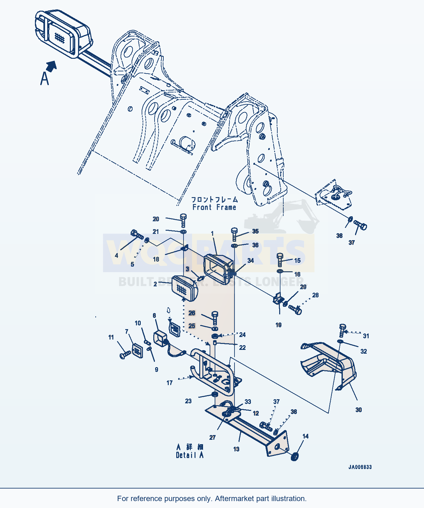 Komatsu WA320PZ-6 Front Lamp, R.H. (#70900-) Serial 70452-UP parts diagram