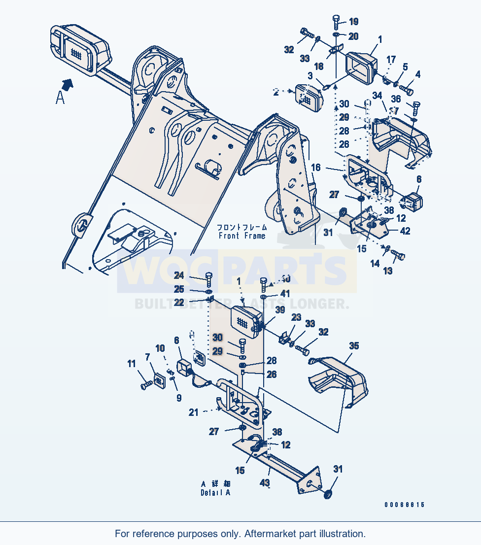Komatsu WA320PZ-6 Front Light(#70001-) Serial 70001-70451 parts diagram