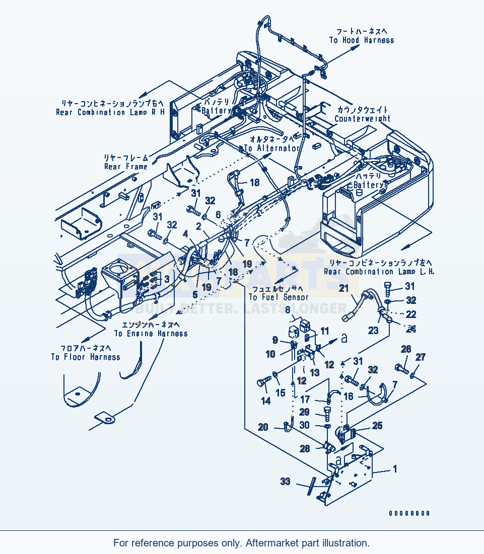 Komatsu WA320PZ-6 Rear Harness(#70001-) Serial 70001-70451 parts diagram