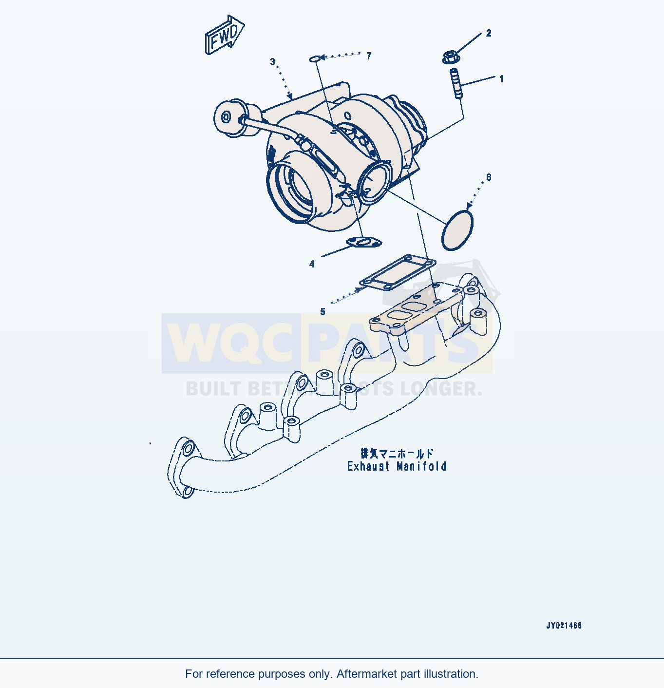 Komatsu WA320PZ-6 Turbocharger (#26534228-) Serial 70452-UP parts diagram