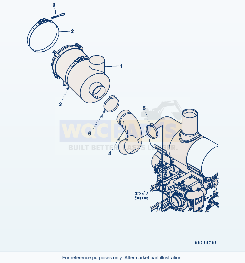 Komatsu WA320PZ-6 Air Cleaner(#70001-) Serial 70001-70451 parts diagram