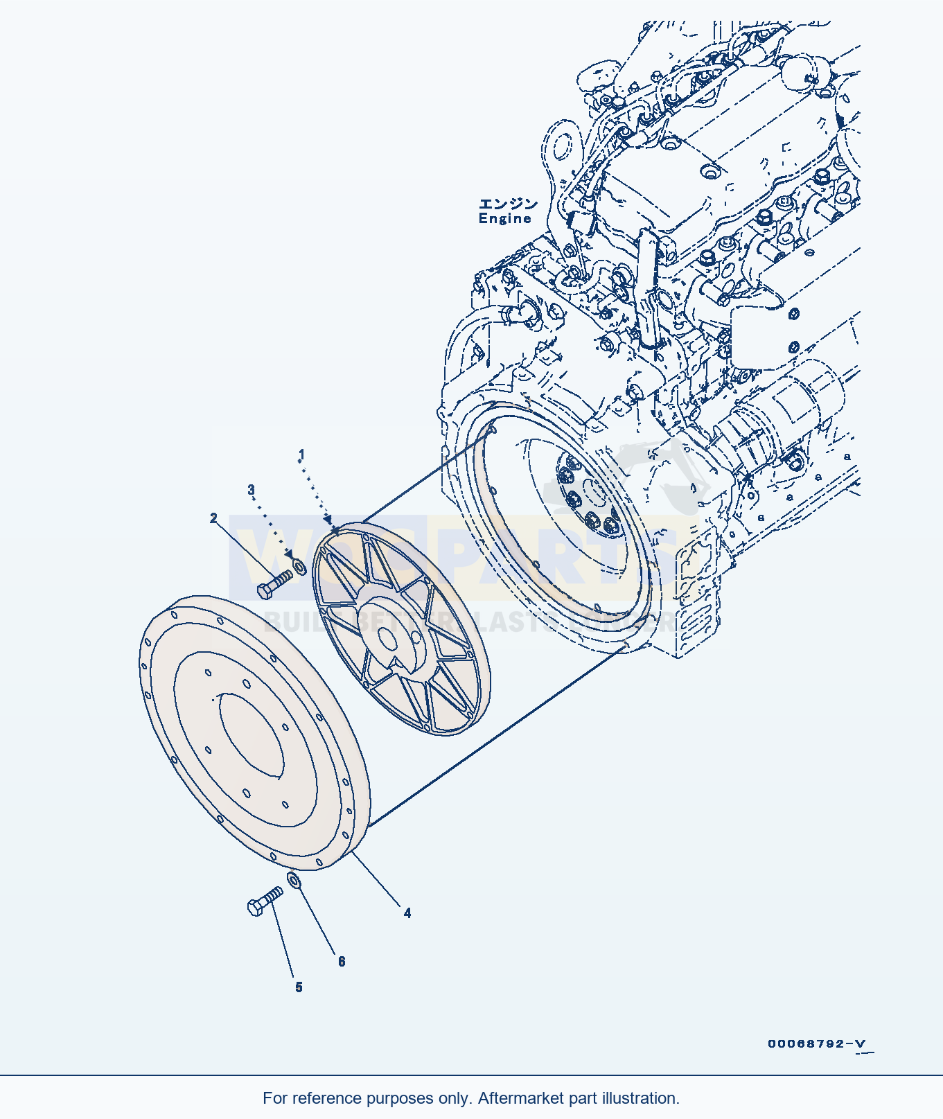 Komatsu WA320PZ-6 Damper Serial H00051 - UP parts diagram