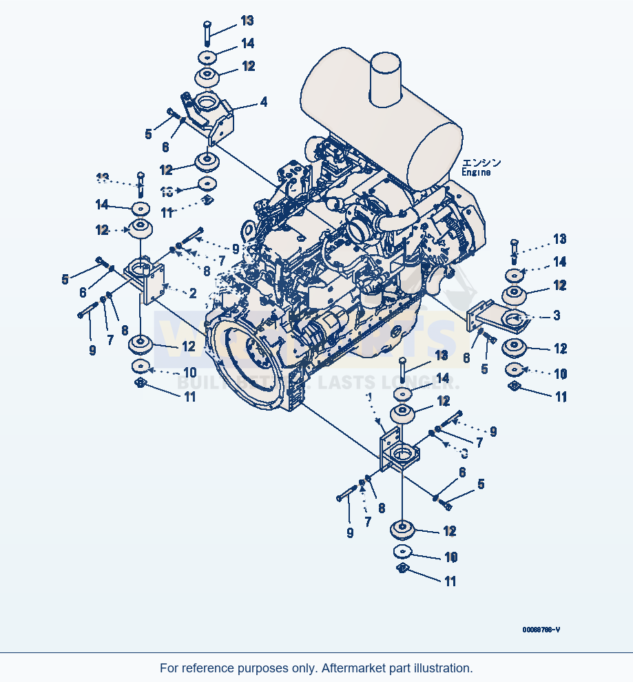 Komatsu WA320PZ-6 Engine Mount(#70001-) Serial 70001-70451 parts diagram