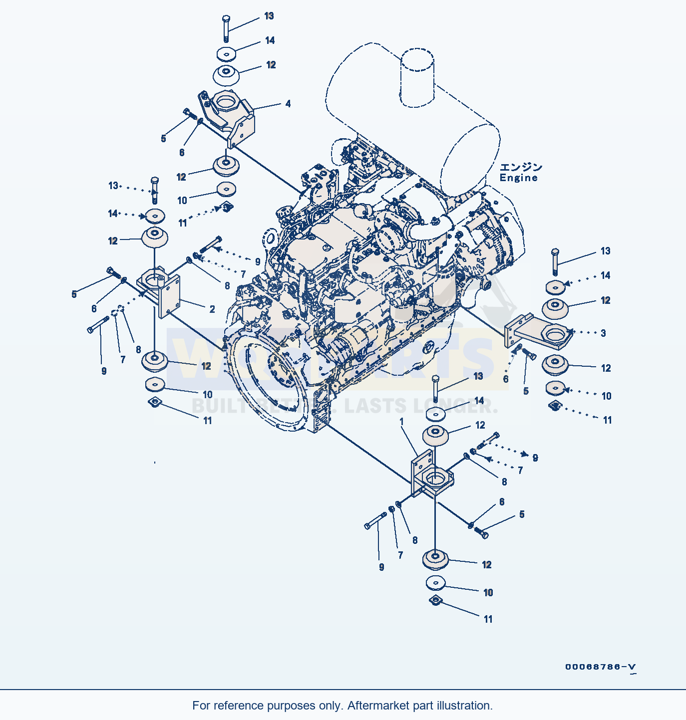 Komatsu WA320PZ-6 Engine Mounting (#70452-) Serial 70452-UP parts diagram