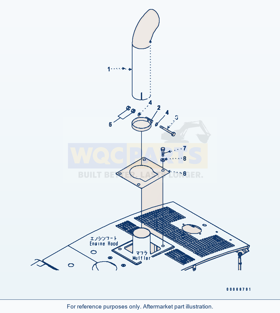 Komatsu WA320PZ-6 Exhaust Pipe(#70001-) Serial 70001-70451 parts diagram