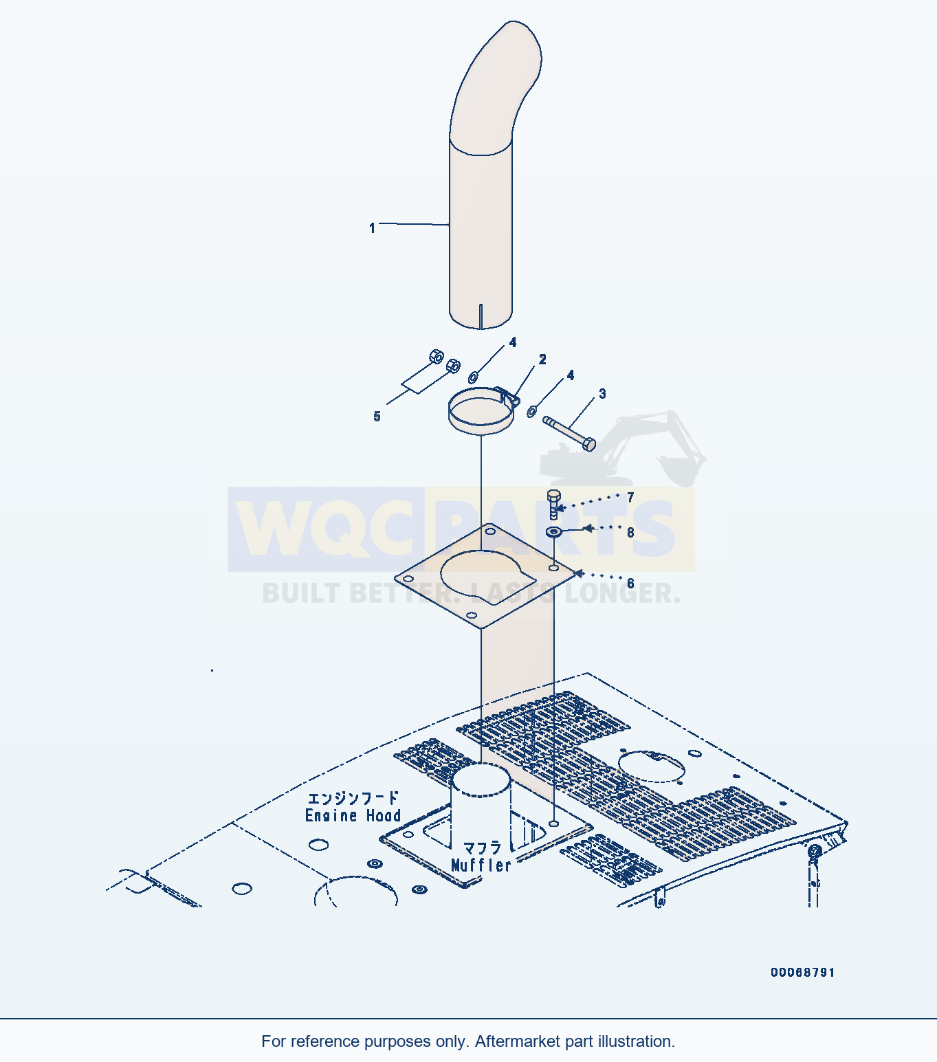 Komatsu WA320PZ-6 Exhaust Pipe (#70452-) Serial 70452-UP parts diagram
