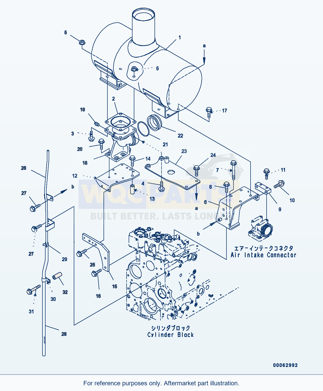 Komatsu WA320PZ-6 Exhaust Muffler And Mounting Bracket parts diagram