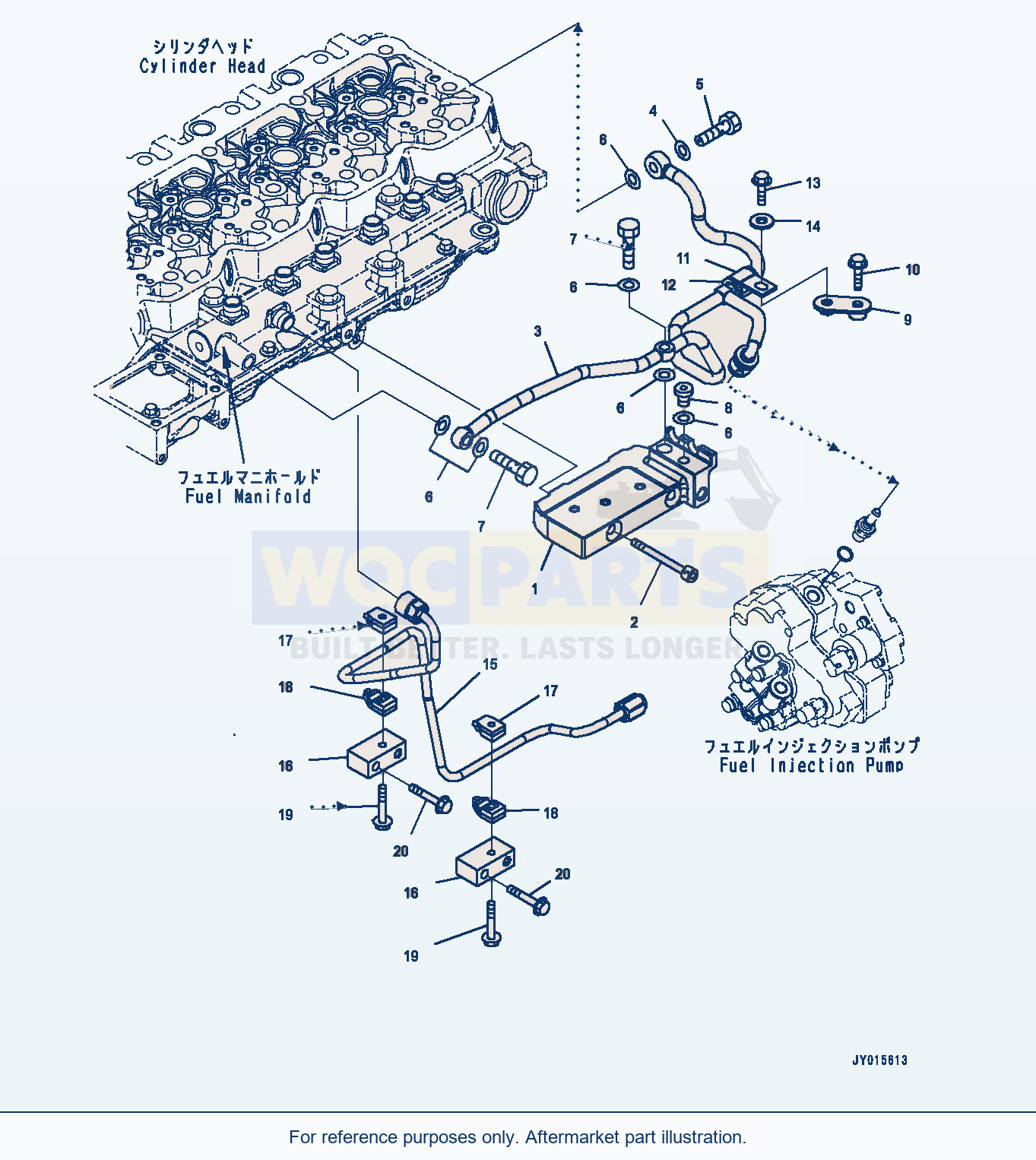 Komatsu WA320PZ-6 Fuel Piping (Aft00-001001) parts diagram