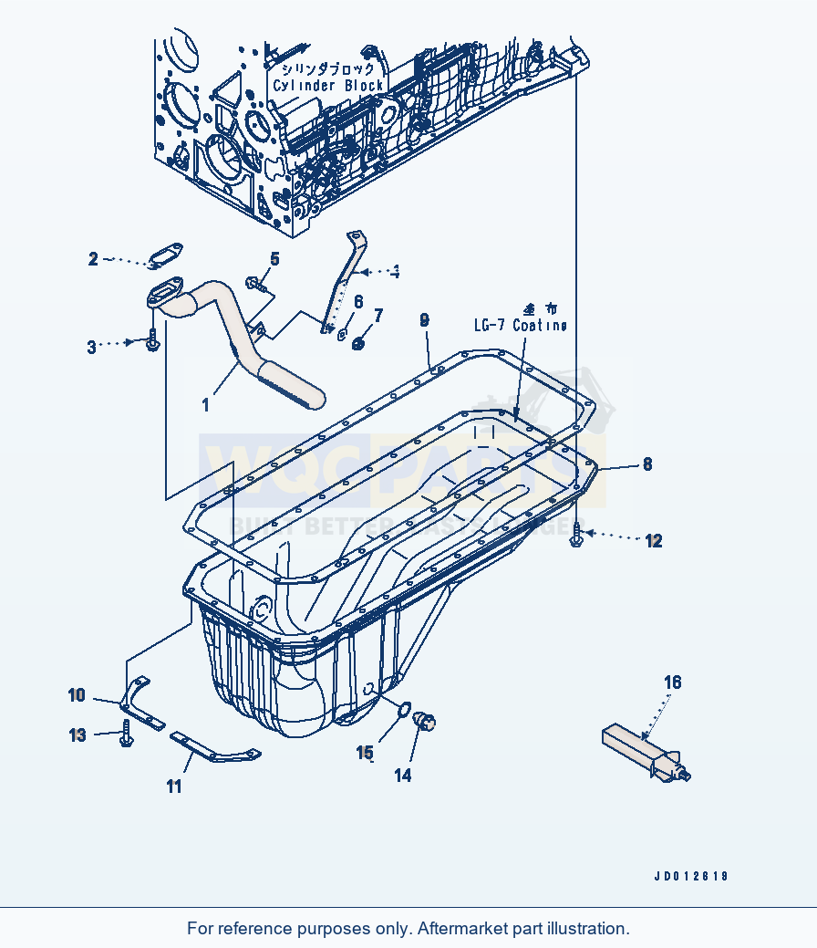 Komatsu WA320PZ-6 Oil Pan Serial 70001-70451 parts diagram
