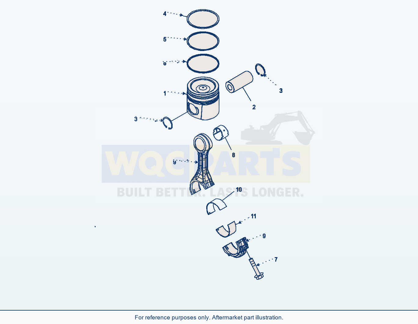 Komatsu WA320PZ-6 Piston And Connecting Rod Serial H00051 - UP parts diagram