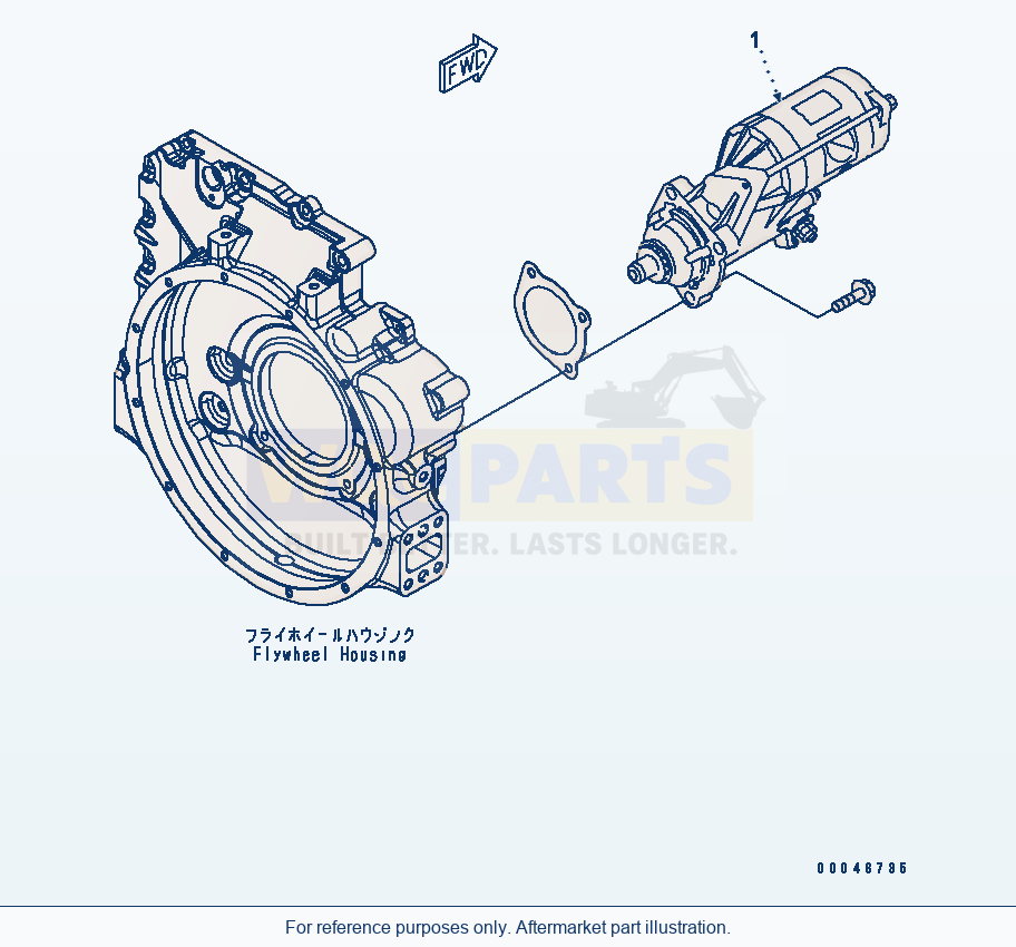 Komatsu WA320PZ-6 Starting Motor (5.5Kw) Serial 70001-70451 parts diagram