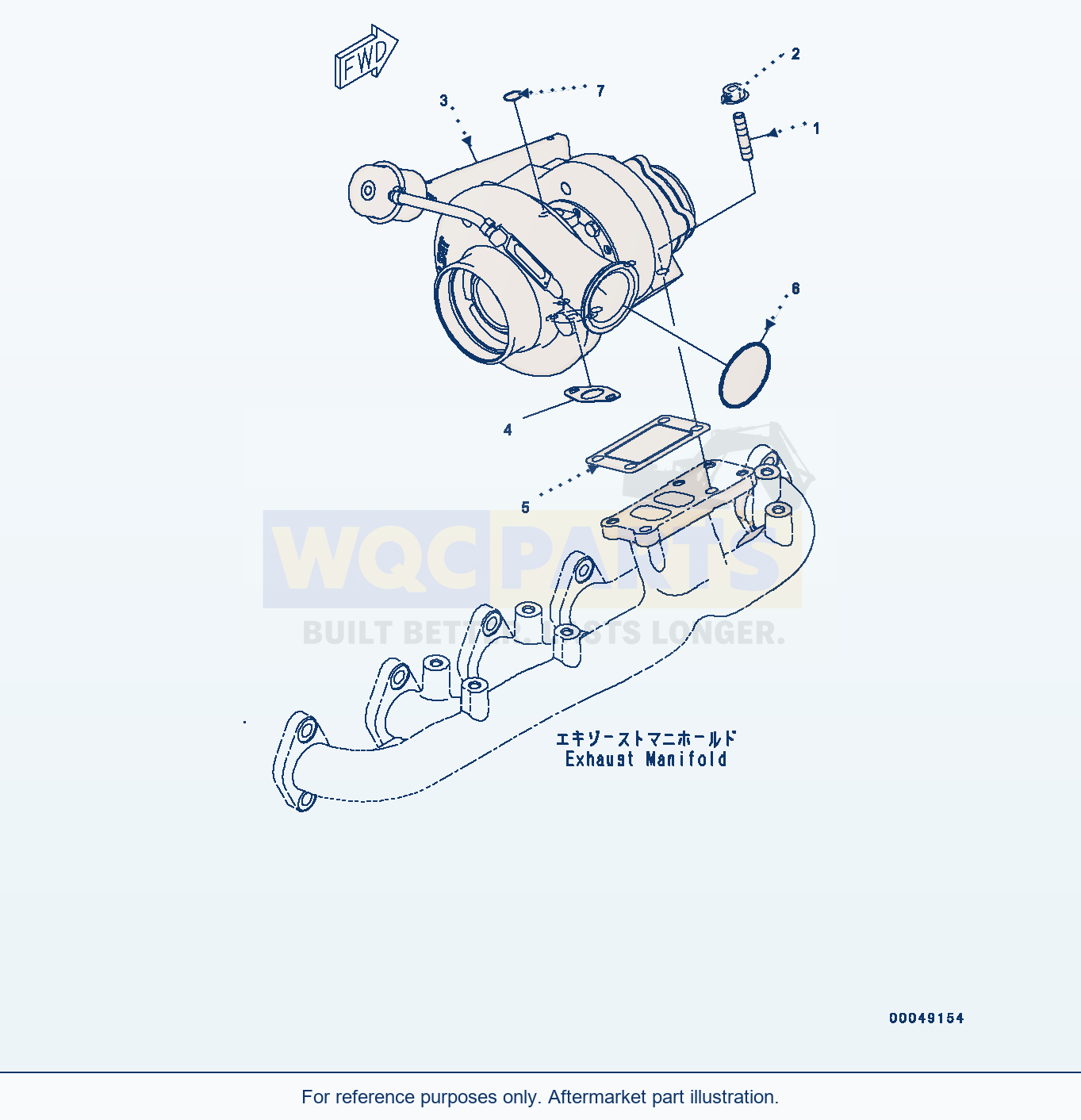 Komatsu WA320PZ-6 Turbocharger parts diagram