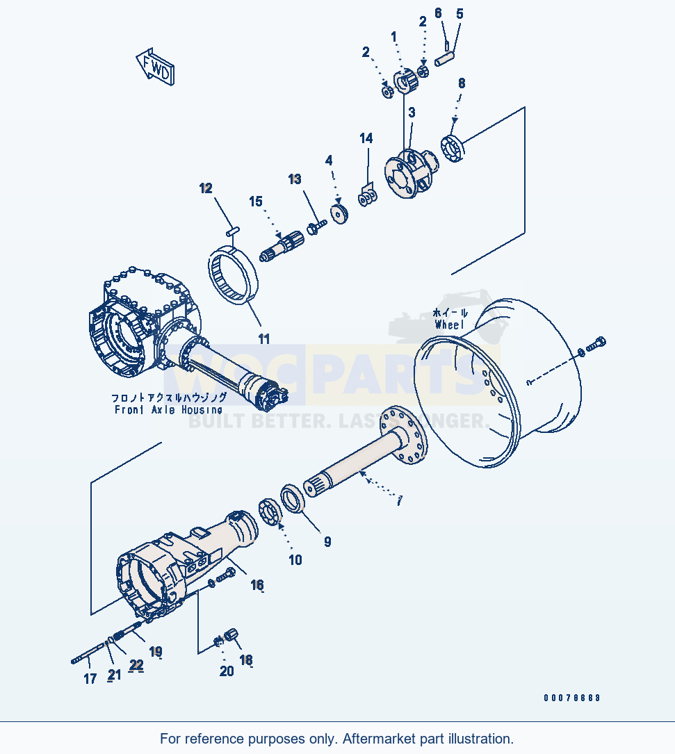 Komatsu WA320PZ-6 Front Axle (Final Drive And Housing, Rhs) parts diagram