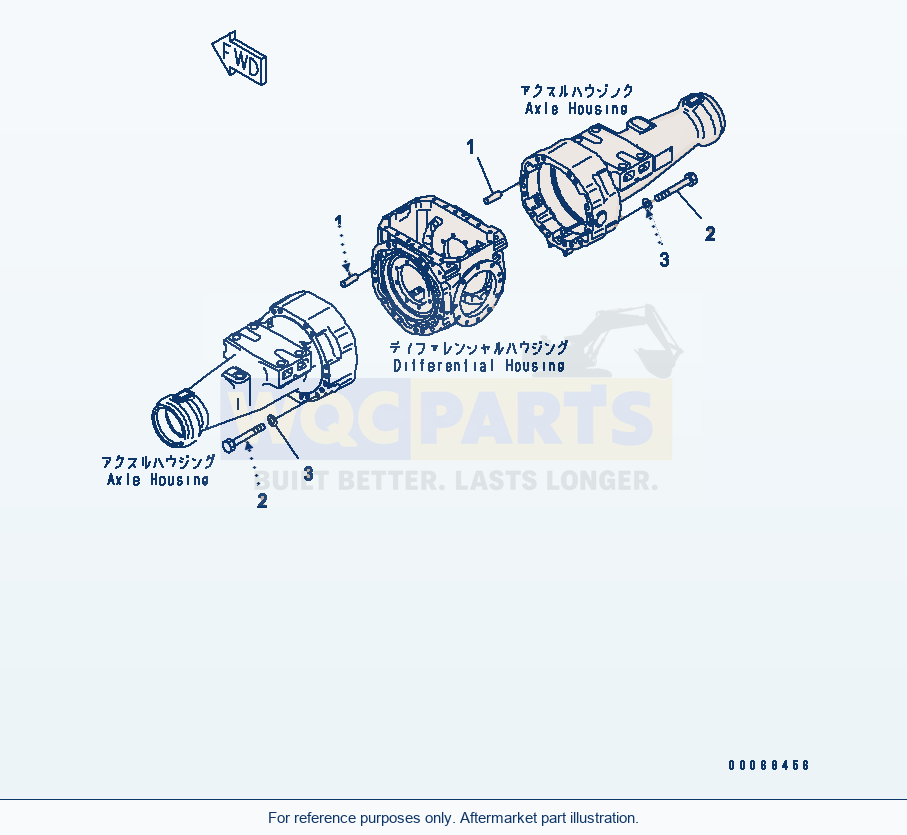 Komatsu WA320PZ-6 Front Axle (Housing Mounting) parts diagram