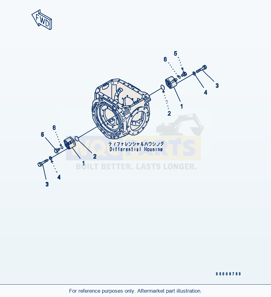 Komatsu WA320PZ-6 Front Axle (Slack Adjuster) parts diagram