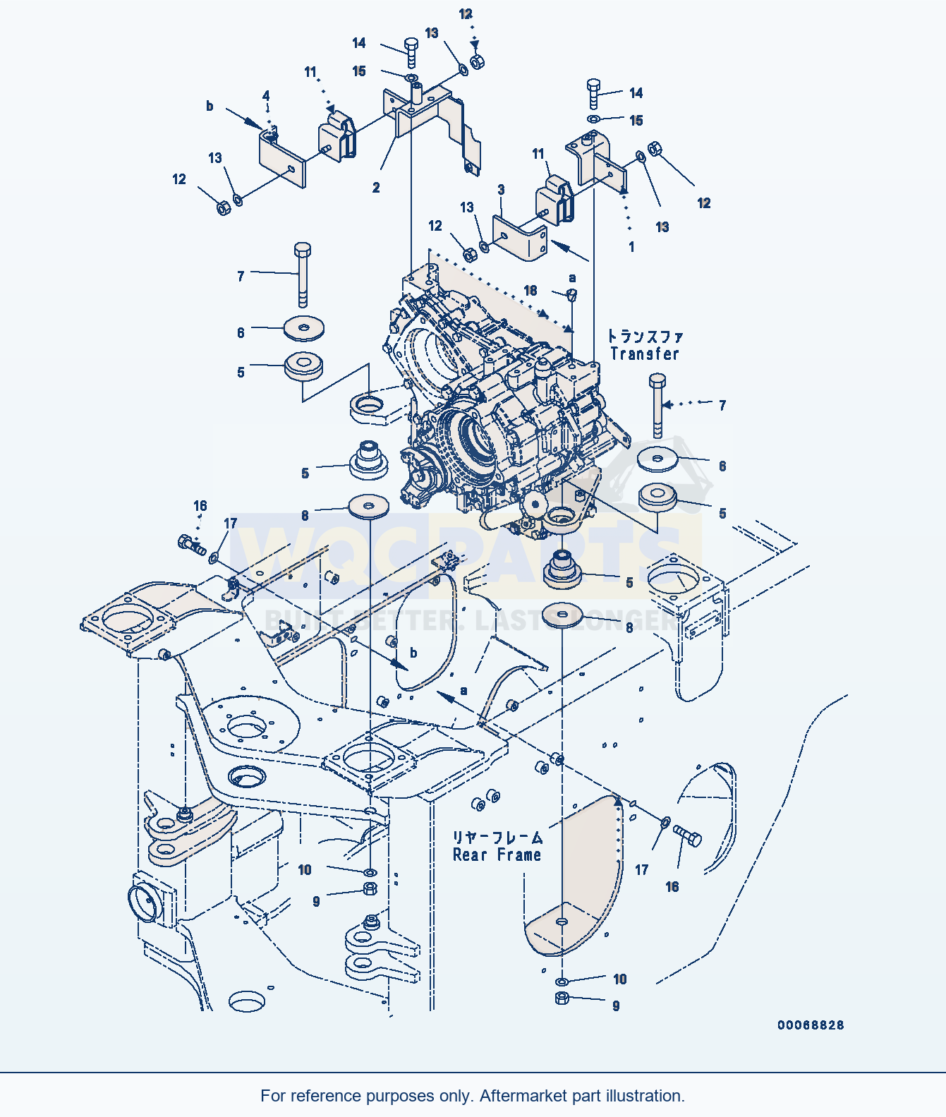 Komatsu WA320PZ-6 Transfer Case Mounting Serial 70092 - 70187 parts diagram