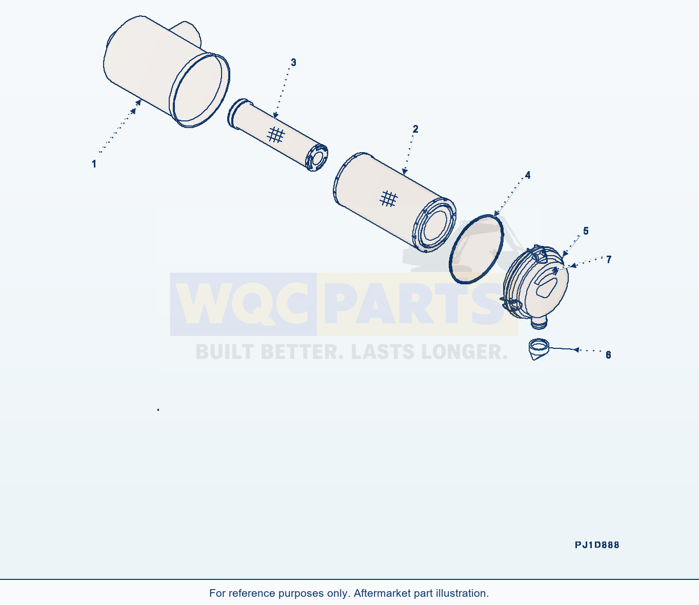 Komatsu WA320PZ-6 Air Cleaner (Inner Parts) Serial H00051 - UP parts diagram