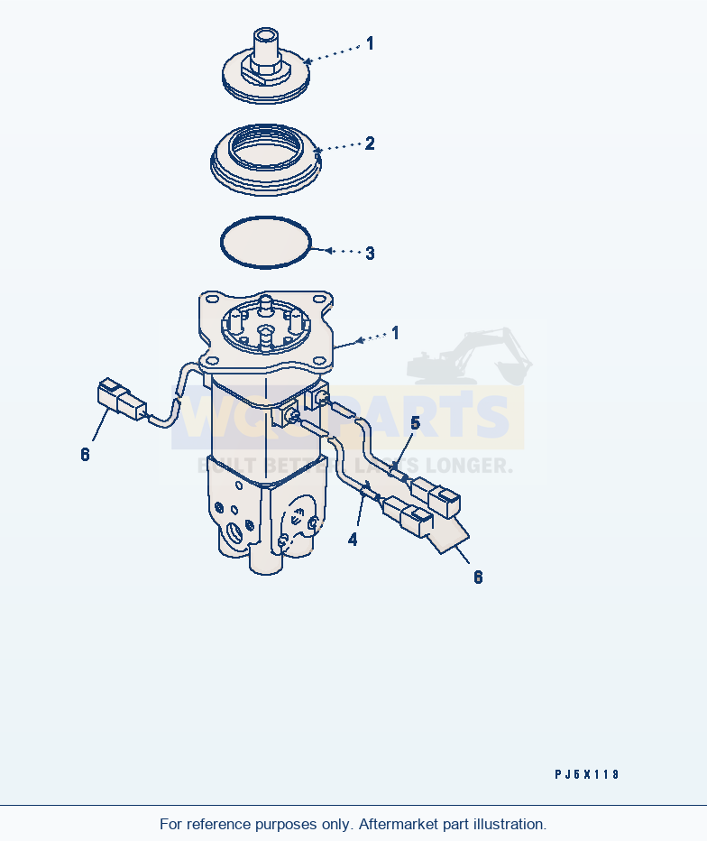 Komatsu WA320PZ-6 P.P.C. Valve (For Mono Lever) parts diagram