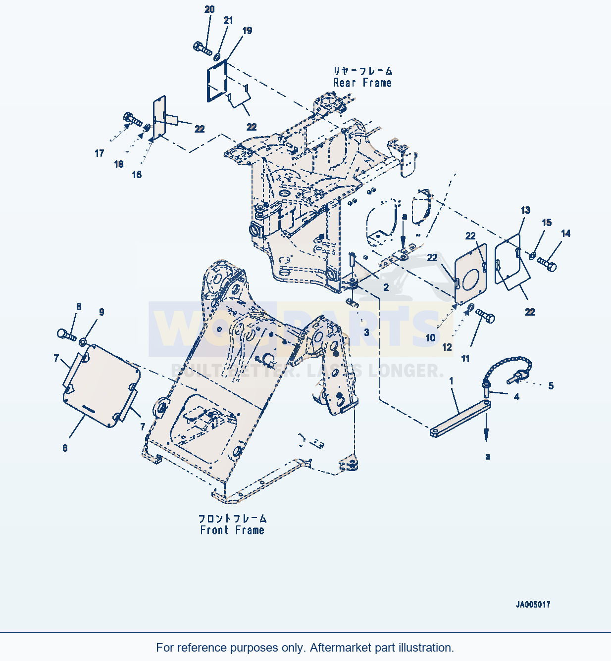 Komatsu WA320PZ-6 Articulate Lock Bar And Frame Cover parts diagram