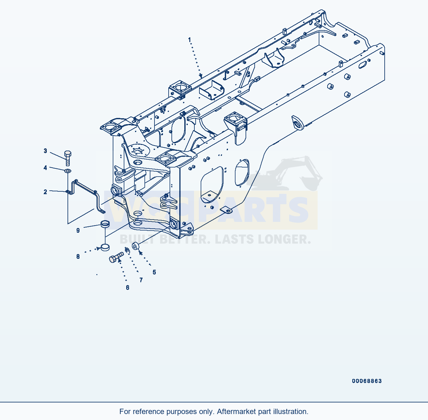 Komatsu WA320PZ-6 Rear Frame Serial H00051 - UP parts diagram