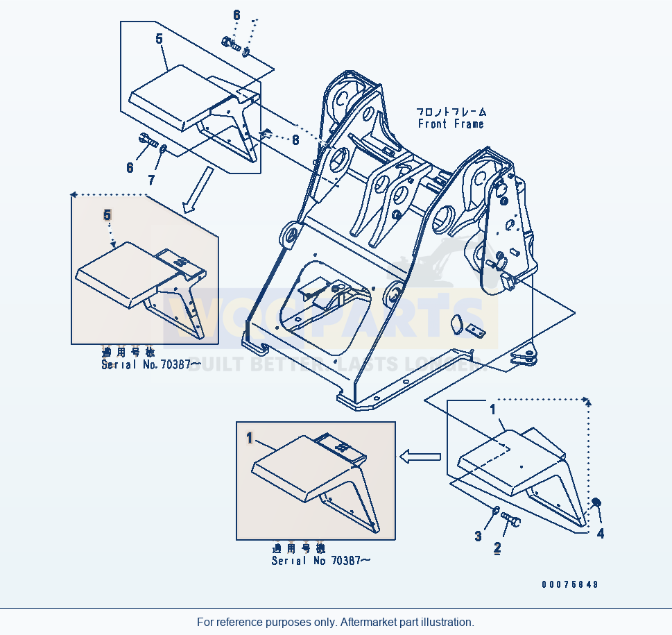 Komatsu WA320PZ-6 Front Fender(#70001-) Serial 70001-70451 parts diagram