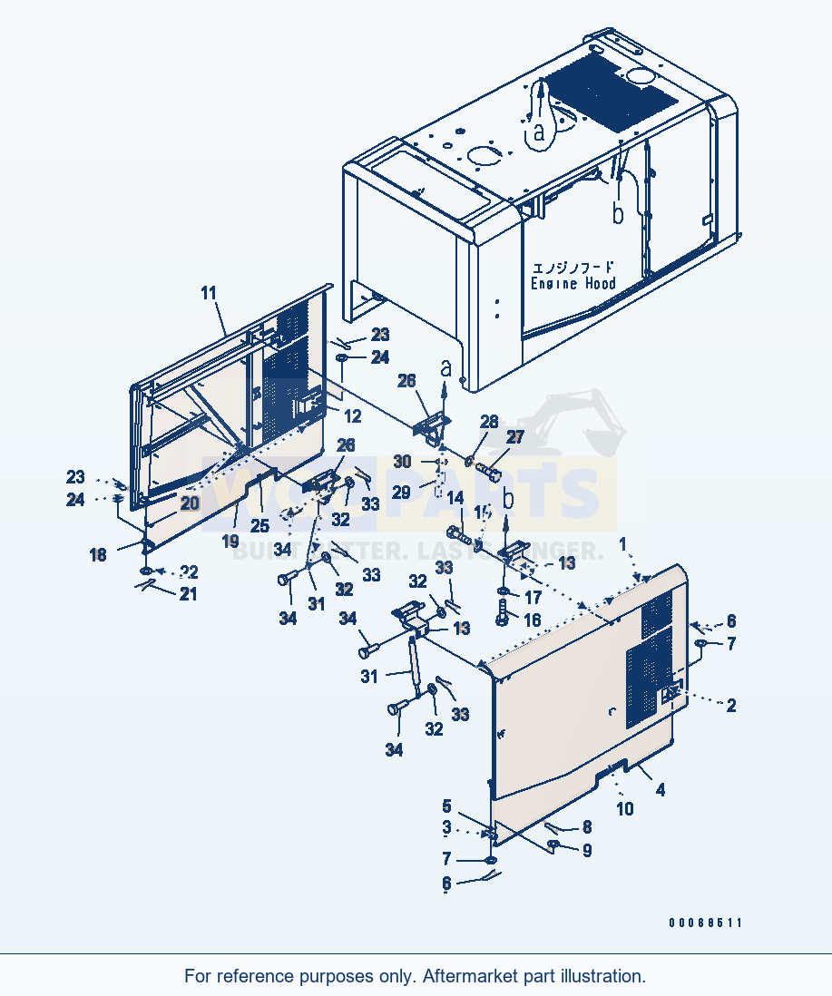 Komatsu WA320PZ-6 Hood (Door)(#70001-) Serial 70001-70451 parts diagram