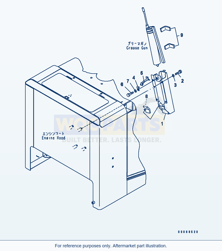 Komatsu WA320PZ-6 Hood (Grease Gun)(#70001-) Serial 70001-70451 parts diagram