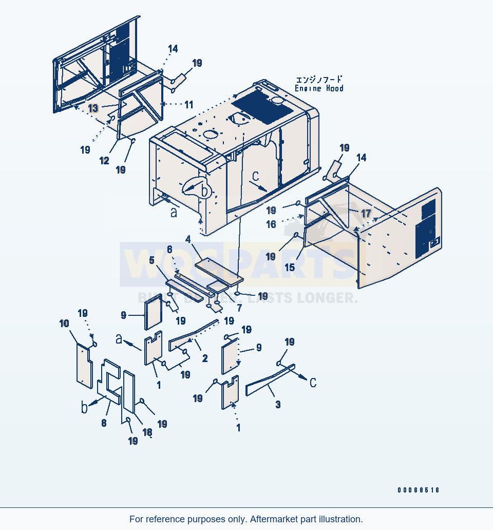 Komatsu WA320PZ-6 Hood (Sheet)(#70001-) Serial 70001-70451 parts diagram