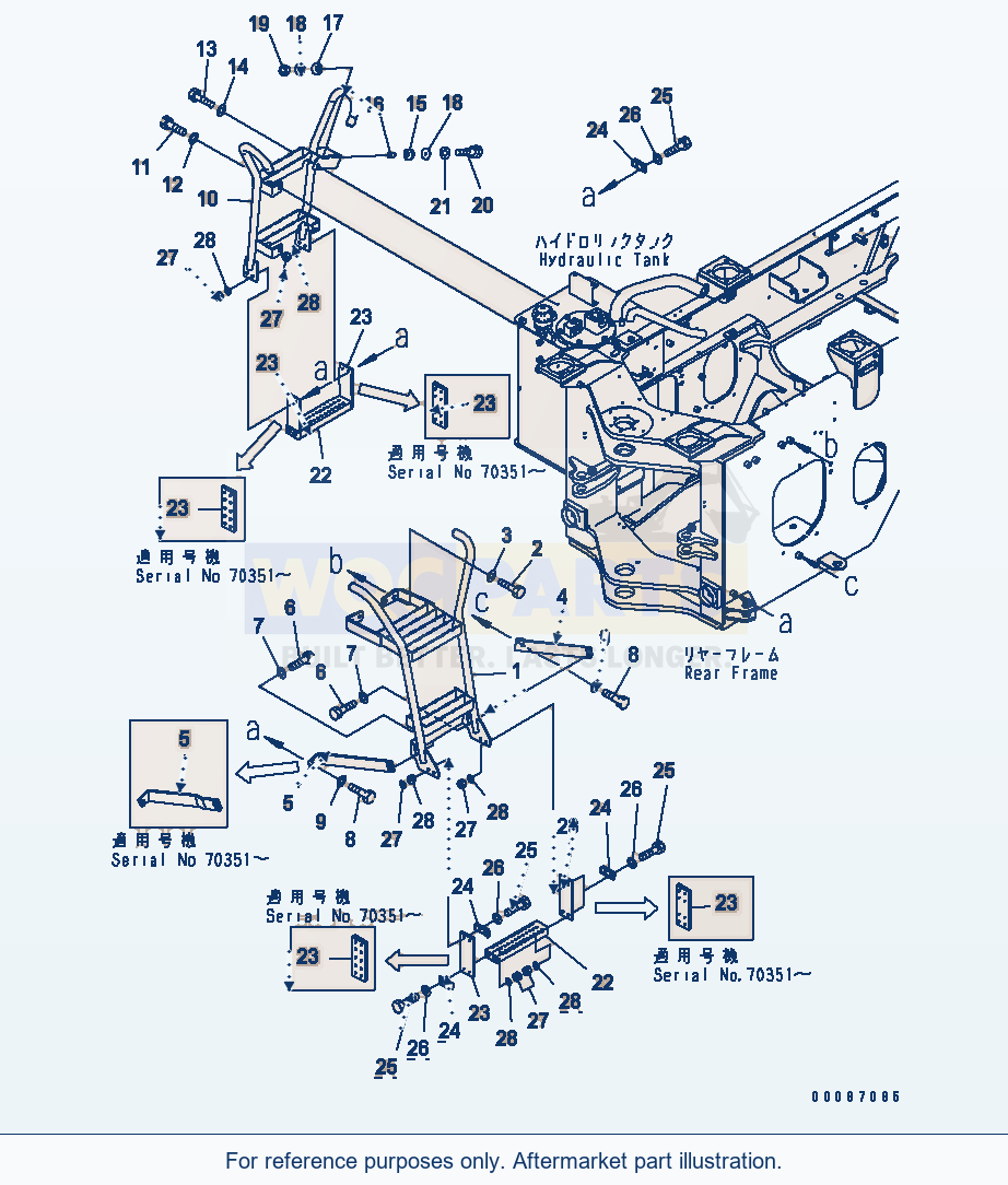 Komatsu WA320PZ-6 Ladder(#70001-) Serial 70001-70451 (FOR EU) parts diagram