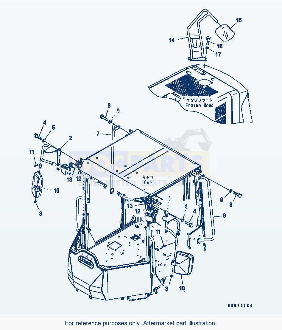 Komatsu WA320PZ-6 Mirror(#70001-) Serial 70001-70451 (FOR EU) parts diagram