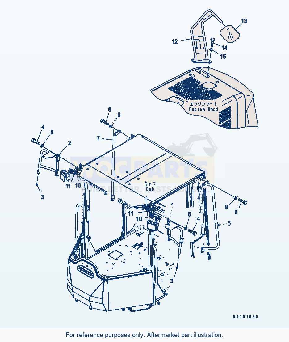 Komatsu WA320PZ-6 Mirror (EU Spec.)(#70001-) parts diagram