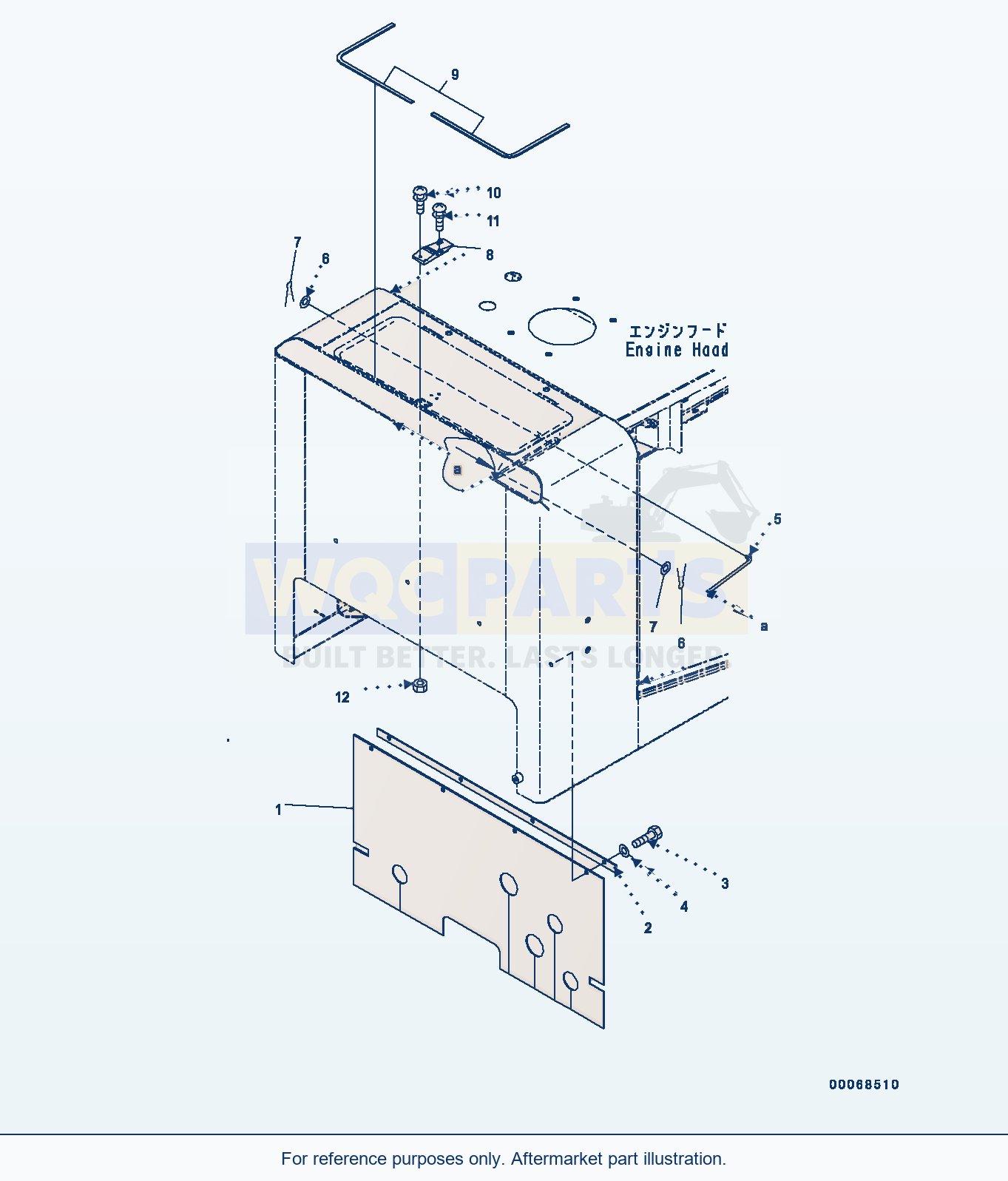 Komatsu WA320PZ-6 Engine Hood (Bulkhead) Serial H00051 - UP parts diagram