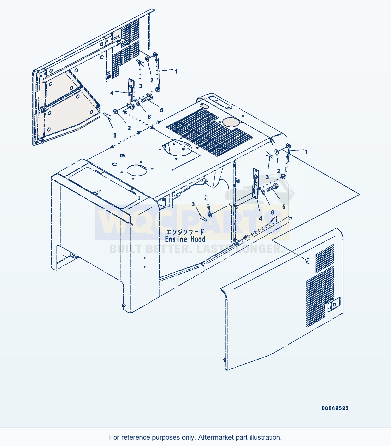 Komatsu WA320PZ-6 Engine Hood (Door Lock) Serial H00051 - UP parts diagram