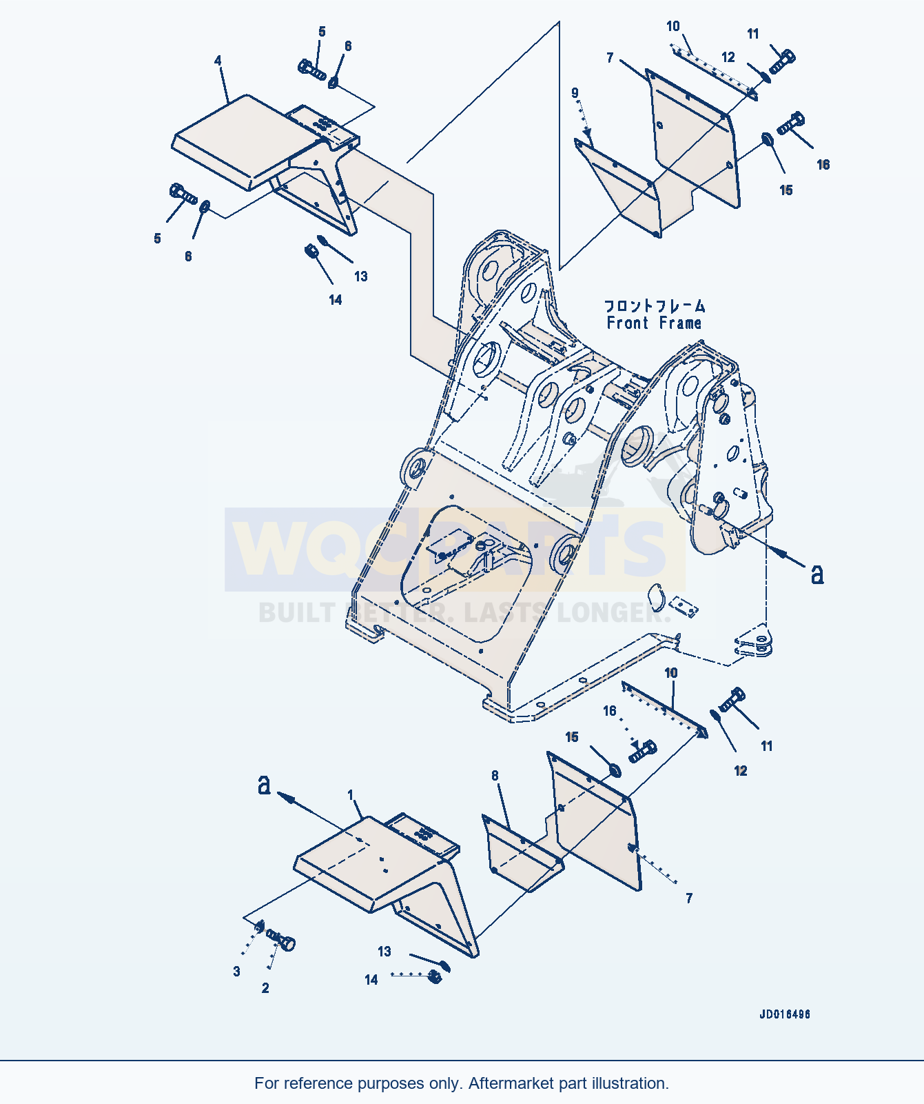 Komatsu WA320PZ-6 Front Fender, With Full Fender (#70452-) parts diagram