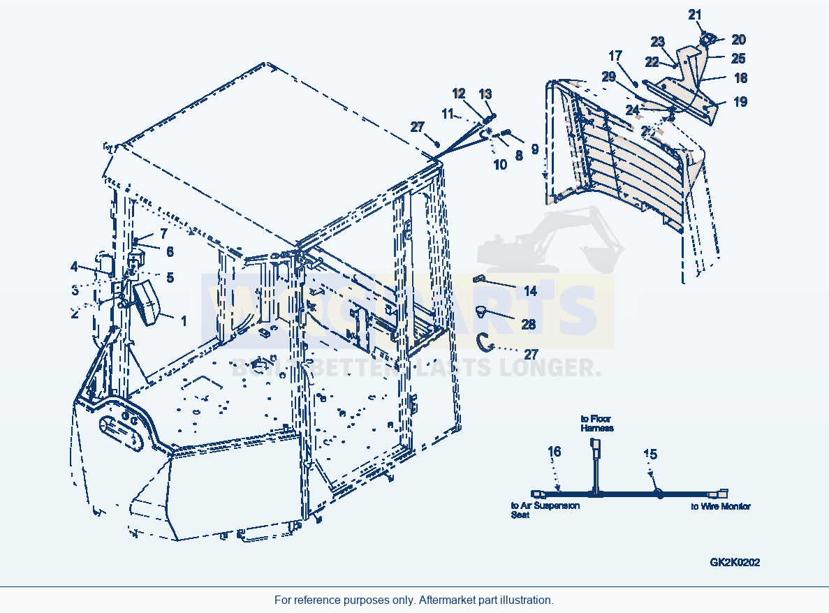 Komatsu WA320PZ-6 Rear Camera parts diagram