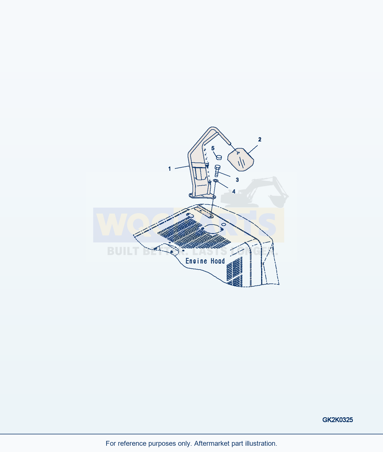 Komatsu WA320PZ-6 Rear Under View Mirror parts diagram