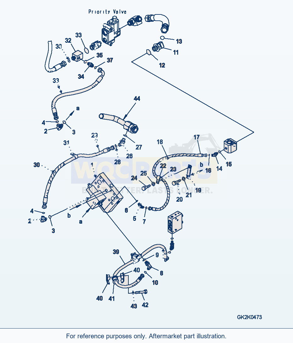 Komatsu WA320PZ-6 Emergency Steering (Valve And Line) parts diagram