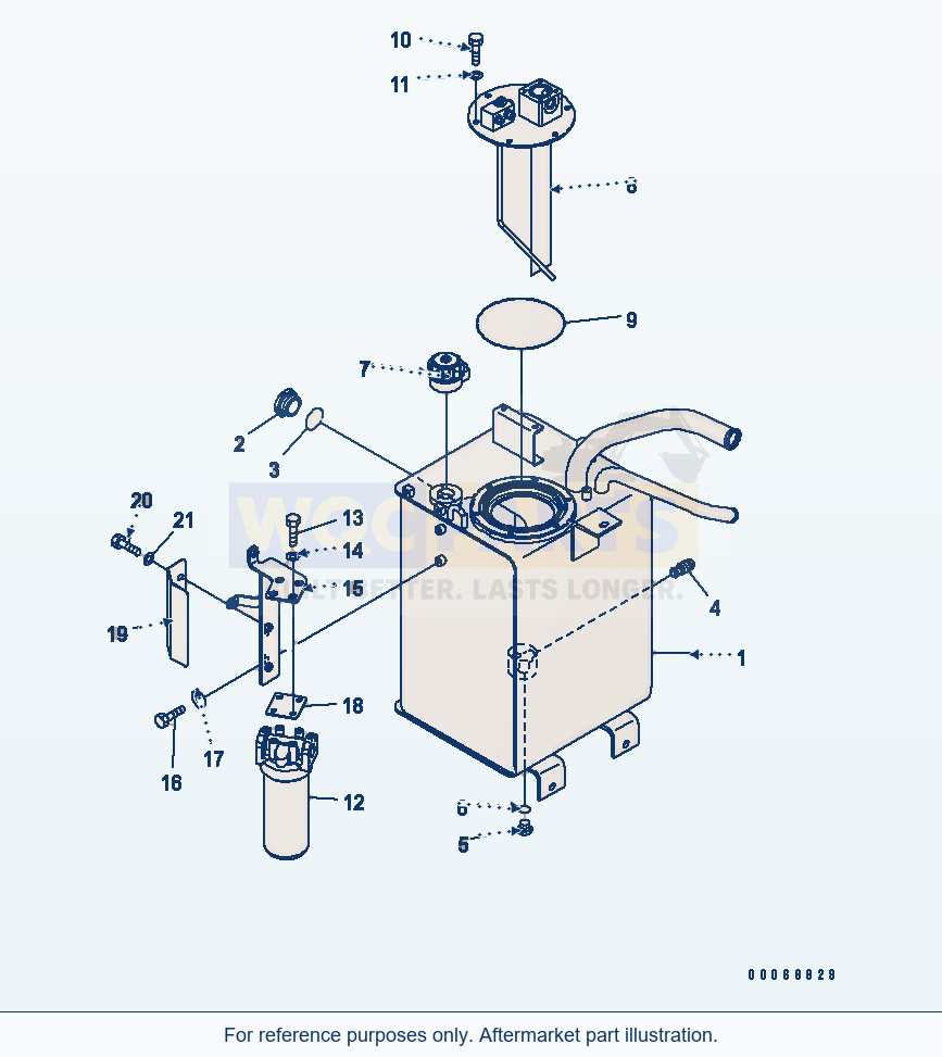 Komatsu WA320PZ-6 Hydraulic Oil Tank Serial 70092 - 70187 parts diagram