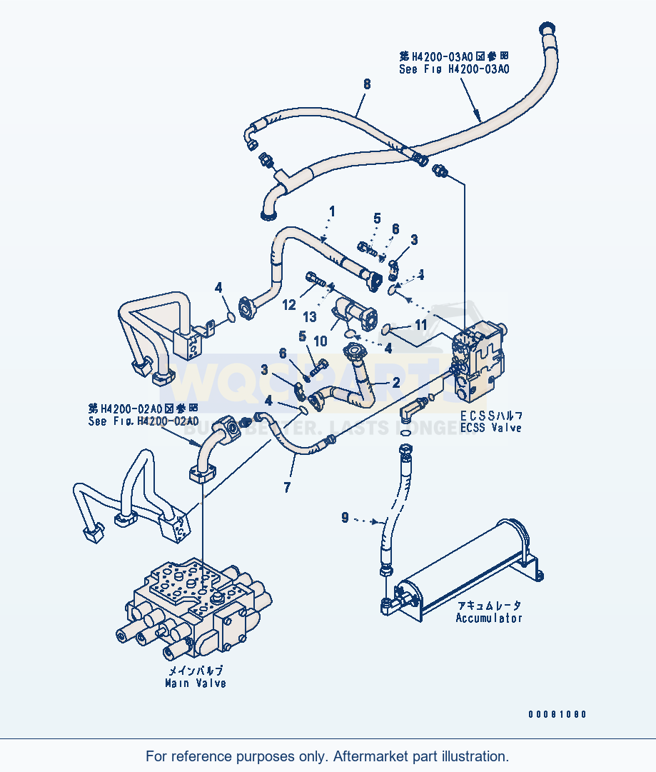 Komatsu WA320PZ-6 Hydraulic Piping (E.C.S.S. Piping) parts diagram