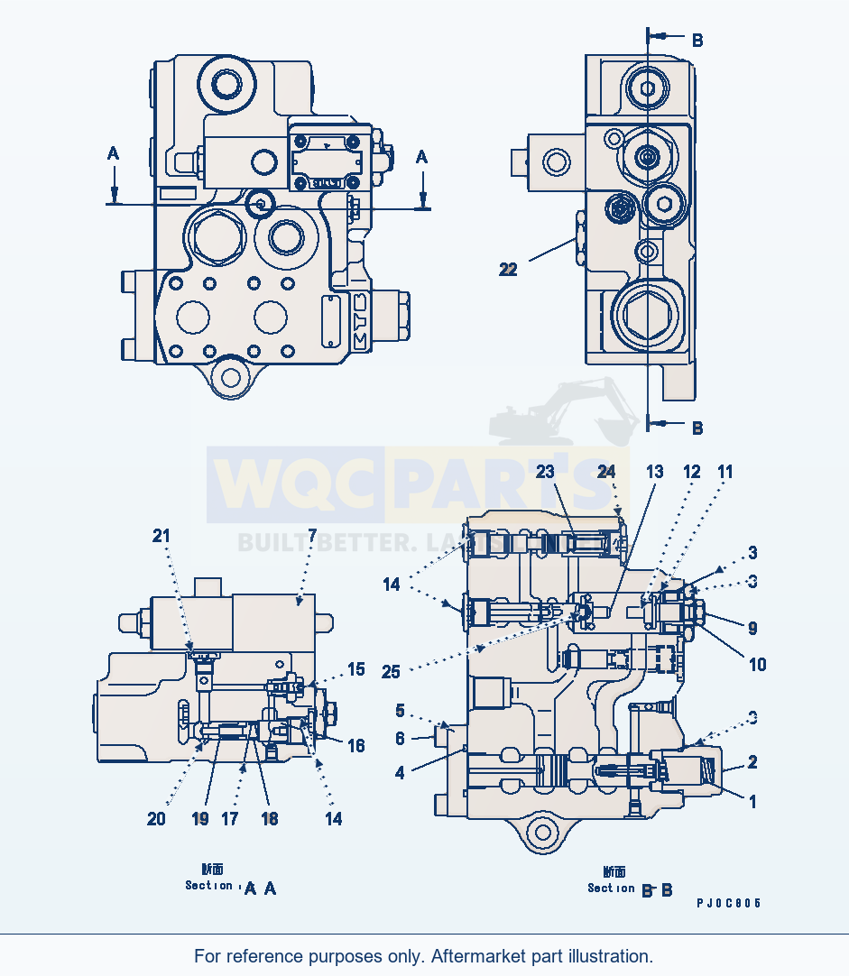 Komatsu WA320PZ-6 Hydraulic Piping (E.C.S.S. Valve Inner Parts) parts diagram