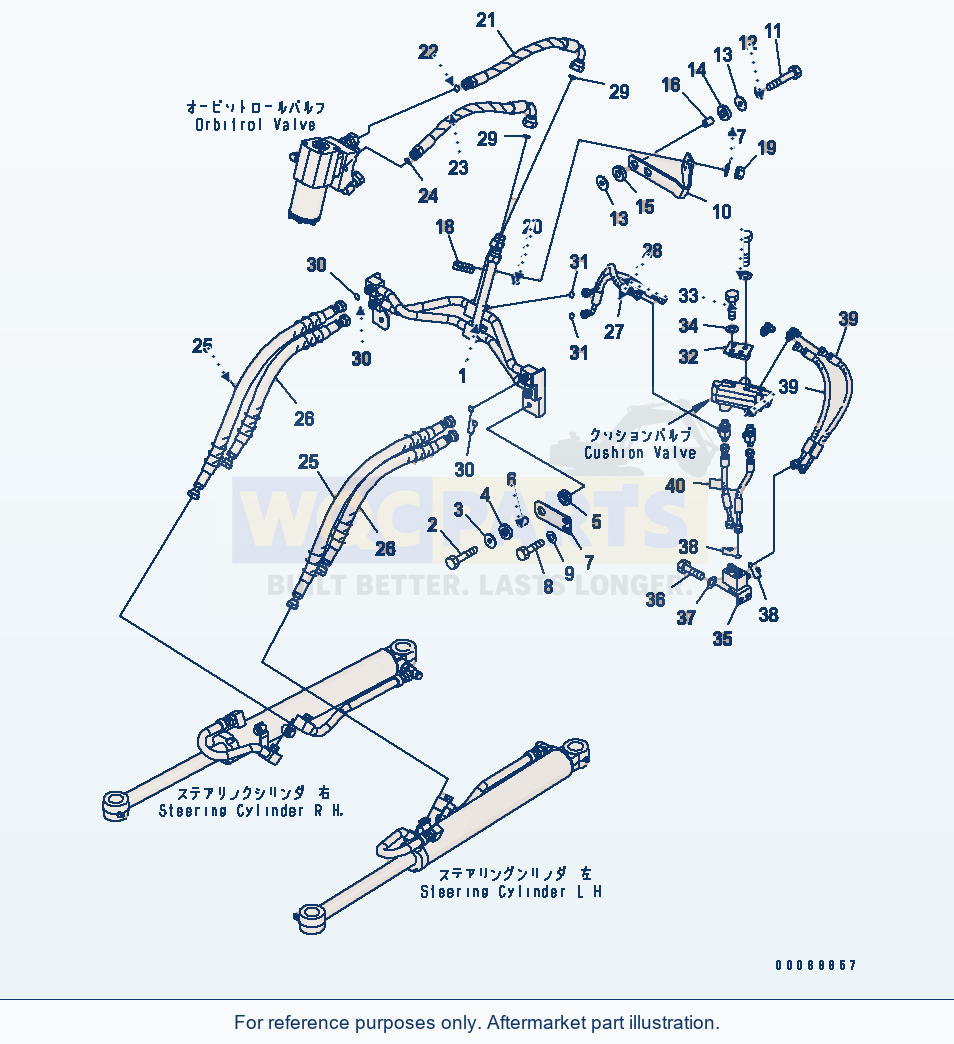 Komatsu WA320PZ-6 Steering Line Serial 70092 - 70187 parts diagram