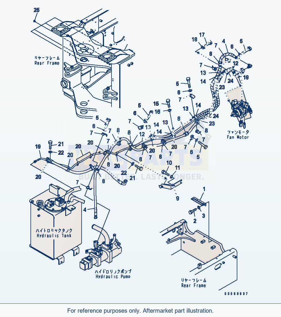 Komatsu WA320PZ-6 Fan Drive(#70001-) parts diagram