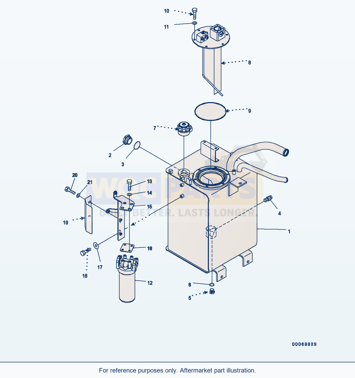 Komatsu WA320PZ-6 Hydraulic Oil Tank Serial H00051 - UP parts diagram